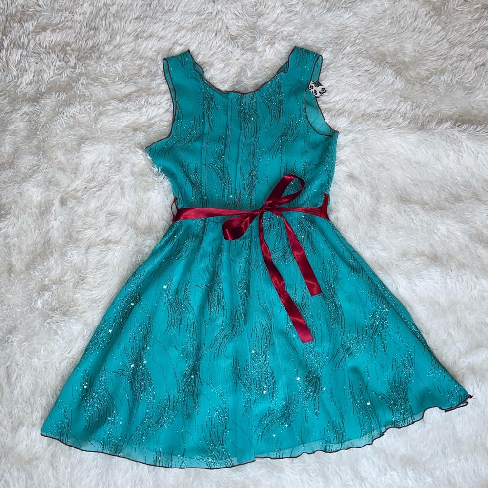 Vintage Aqua Blue Shimmer Dress
